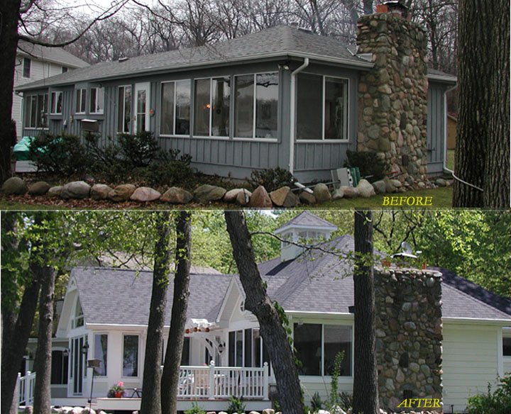 Room addition and remodeling on northern Indiana lake