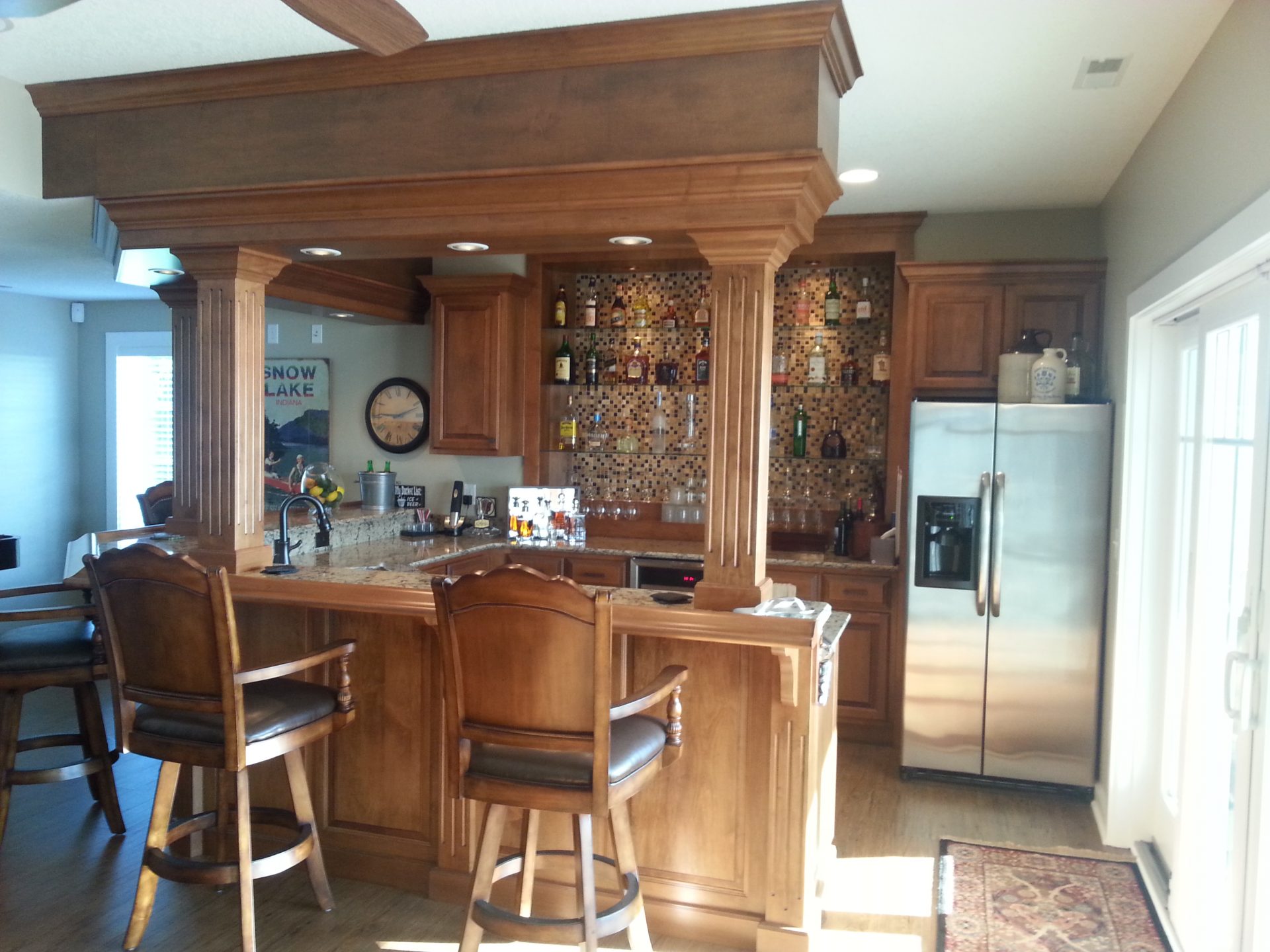Bar area in lake home