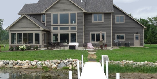 Lake side view of home