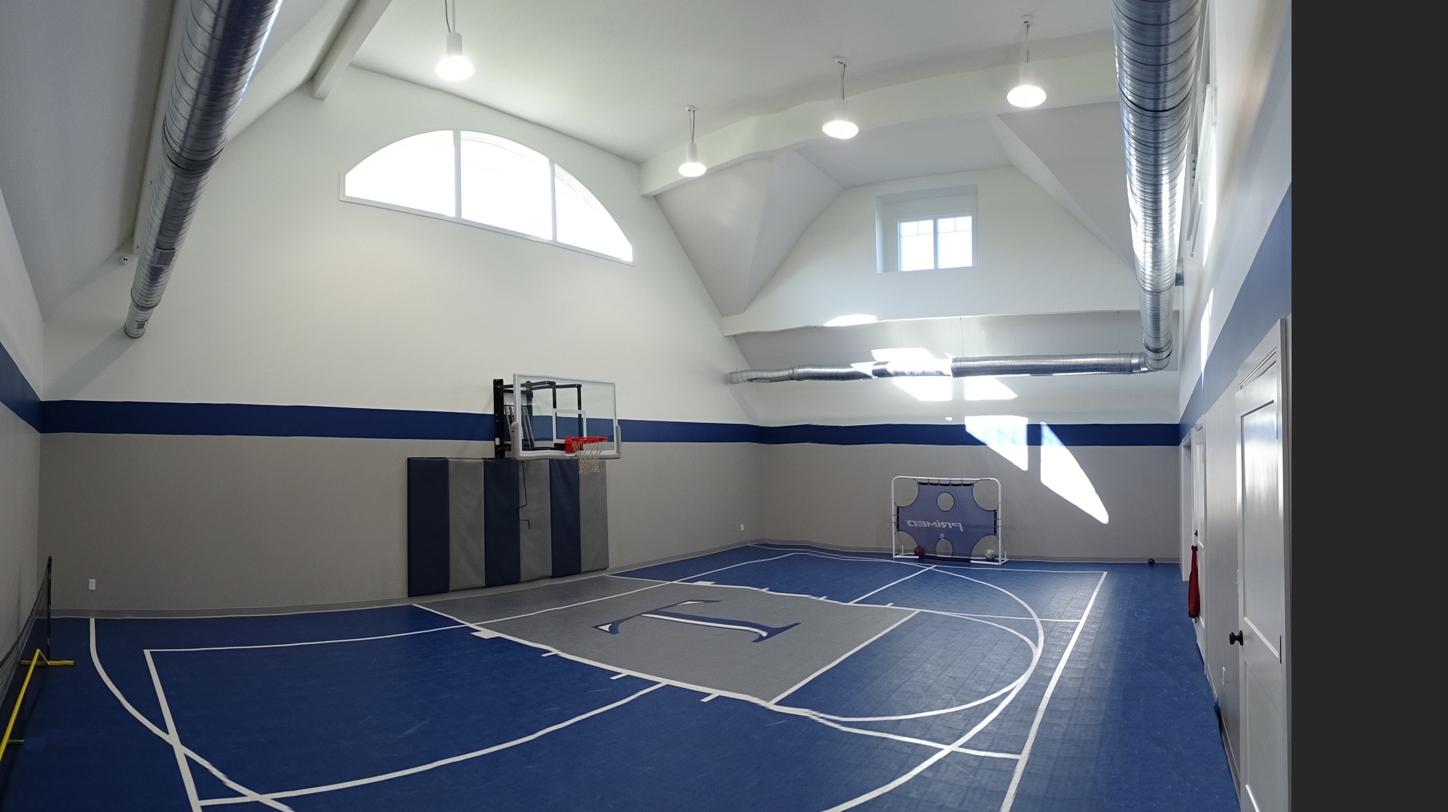 Interior view of basketball court